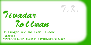 tivadar kollman business card